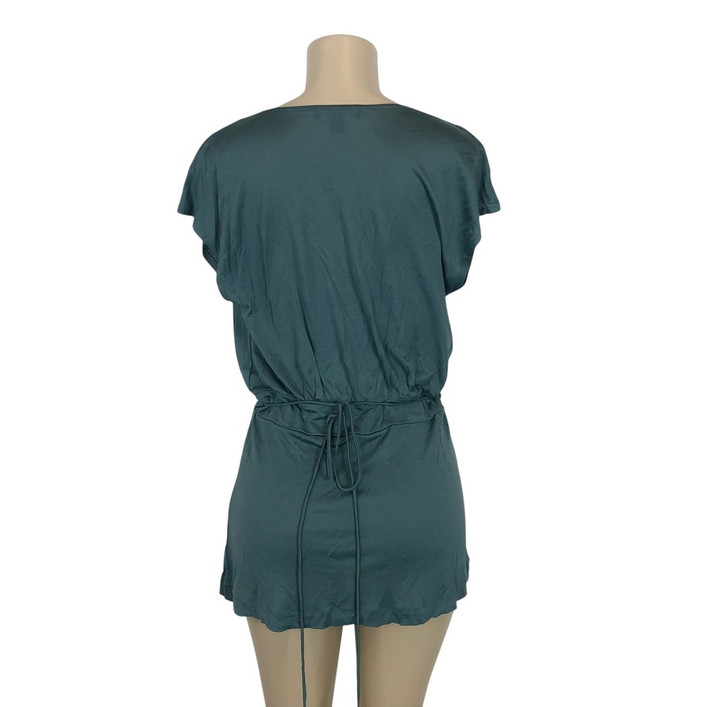 Banana Republic 100% Silk Faux Wrap Top Surplice V-Neck Large Business Career - Picture 4 of 8